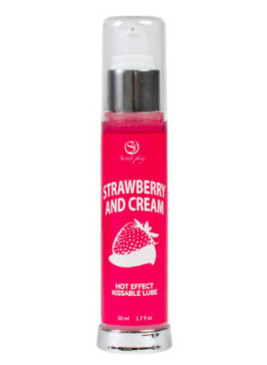 2 en 1 Lubrifiant et huile de massage fraise à la crème chauffant - SP5389